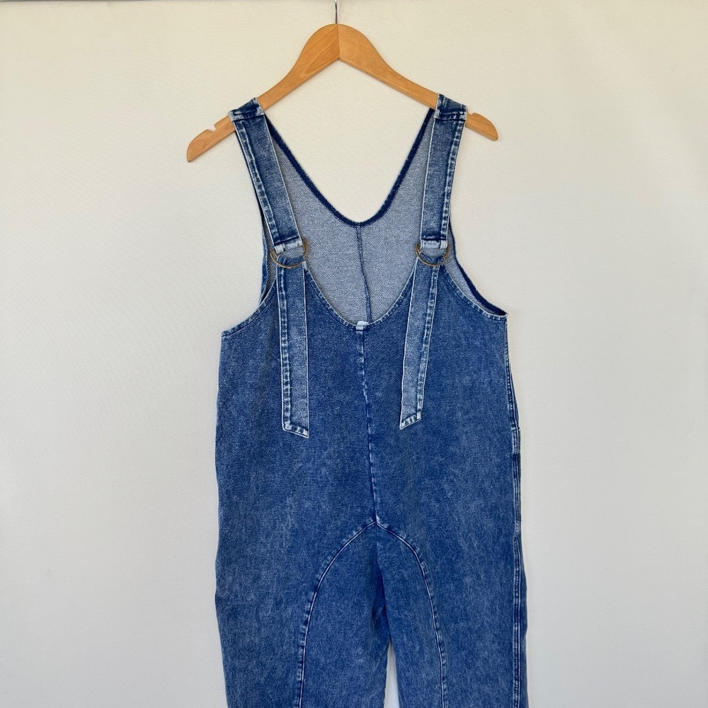 Exlura Women Denim Jumpsuit Overalls Blue Small Boho Casual Farmgirl Hippie Chic - Picture 10 of 14